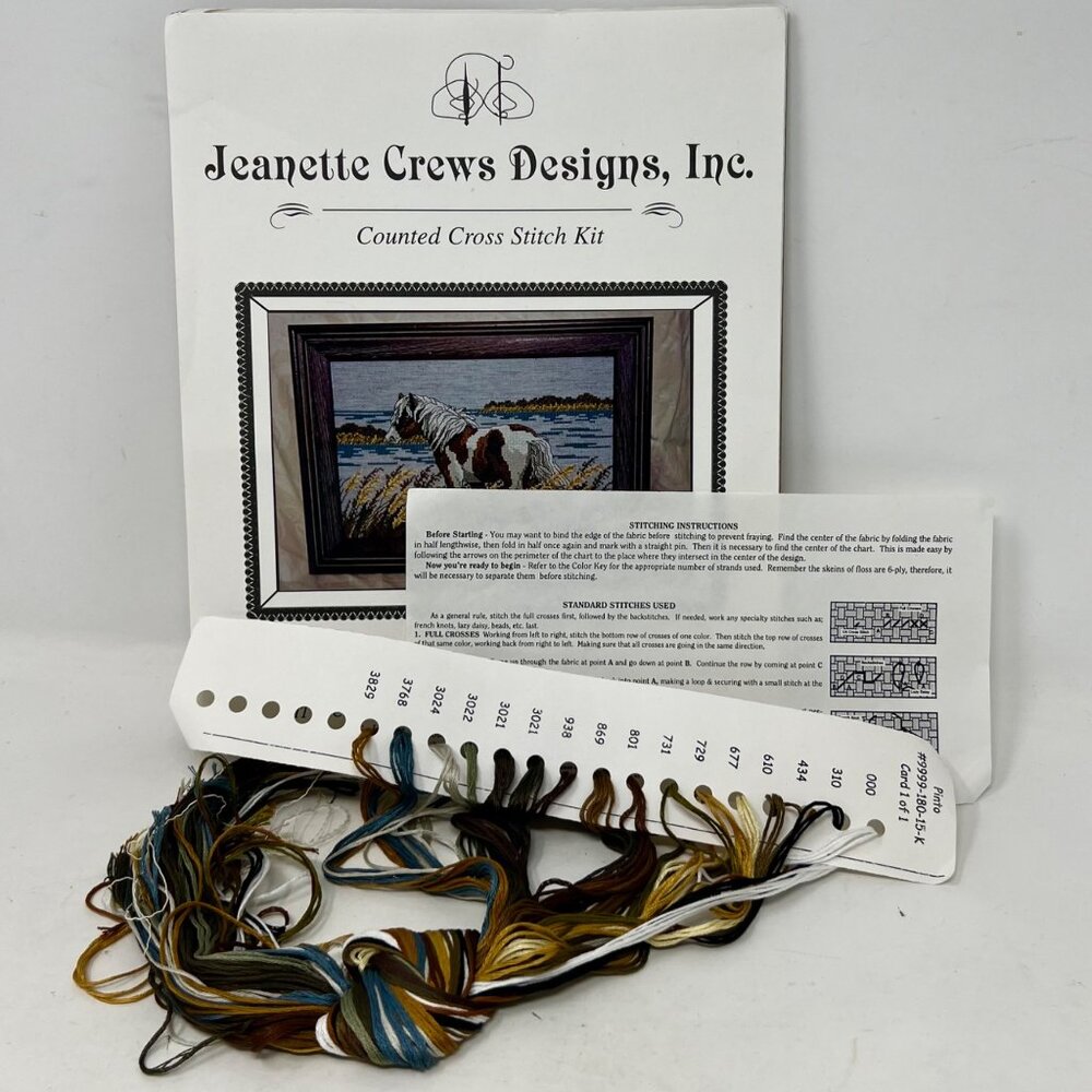 Cross Stitch Kits (2) 1996 Jeanette Crews Designs Pinto and Race the Wind - READ - Picture 3 of 7